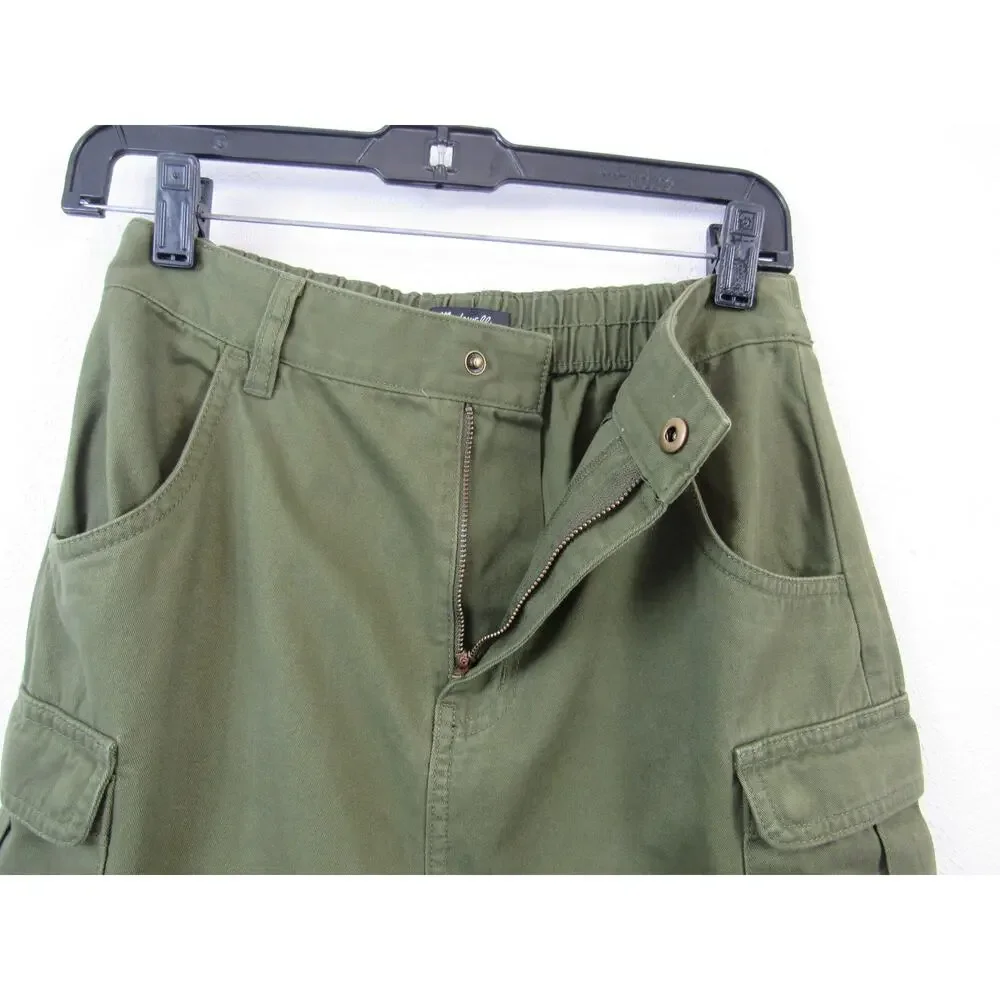 NWT Madewell XS Cargo Convertible Midi Skirt in (Re)generative Chino Olive Green